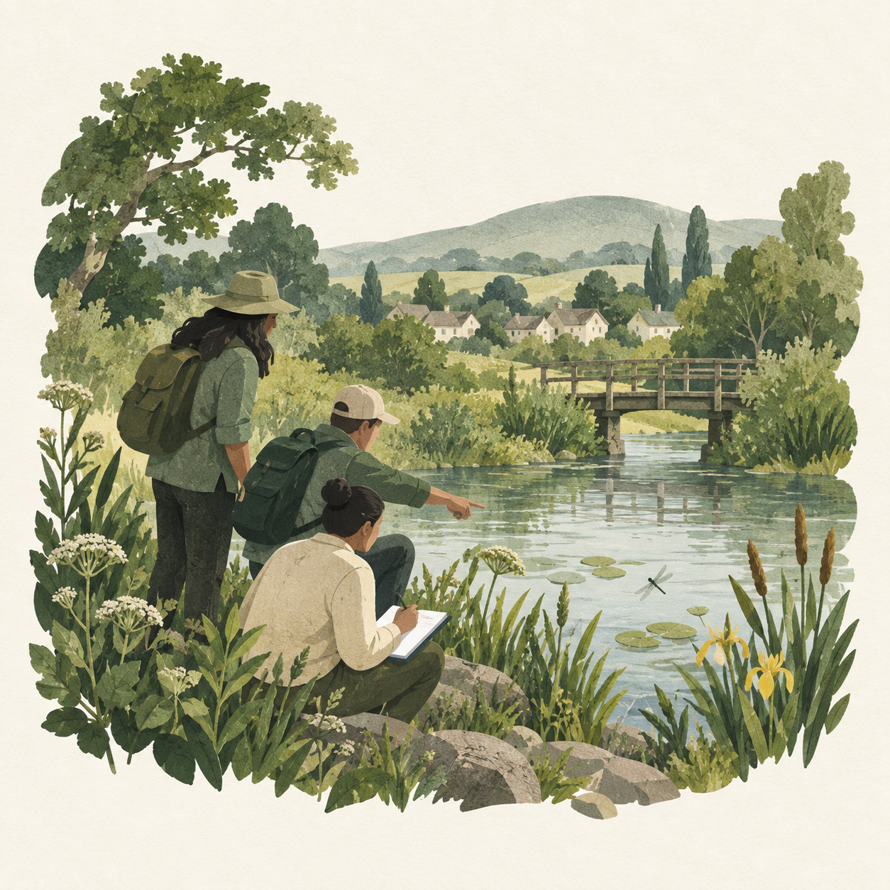 Concept illustration of field learning through observation and dialogue