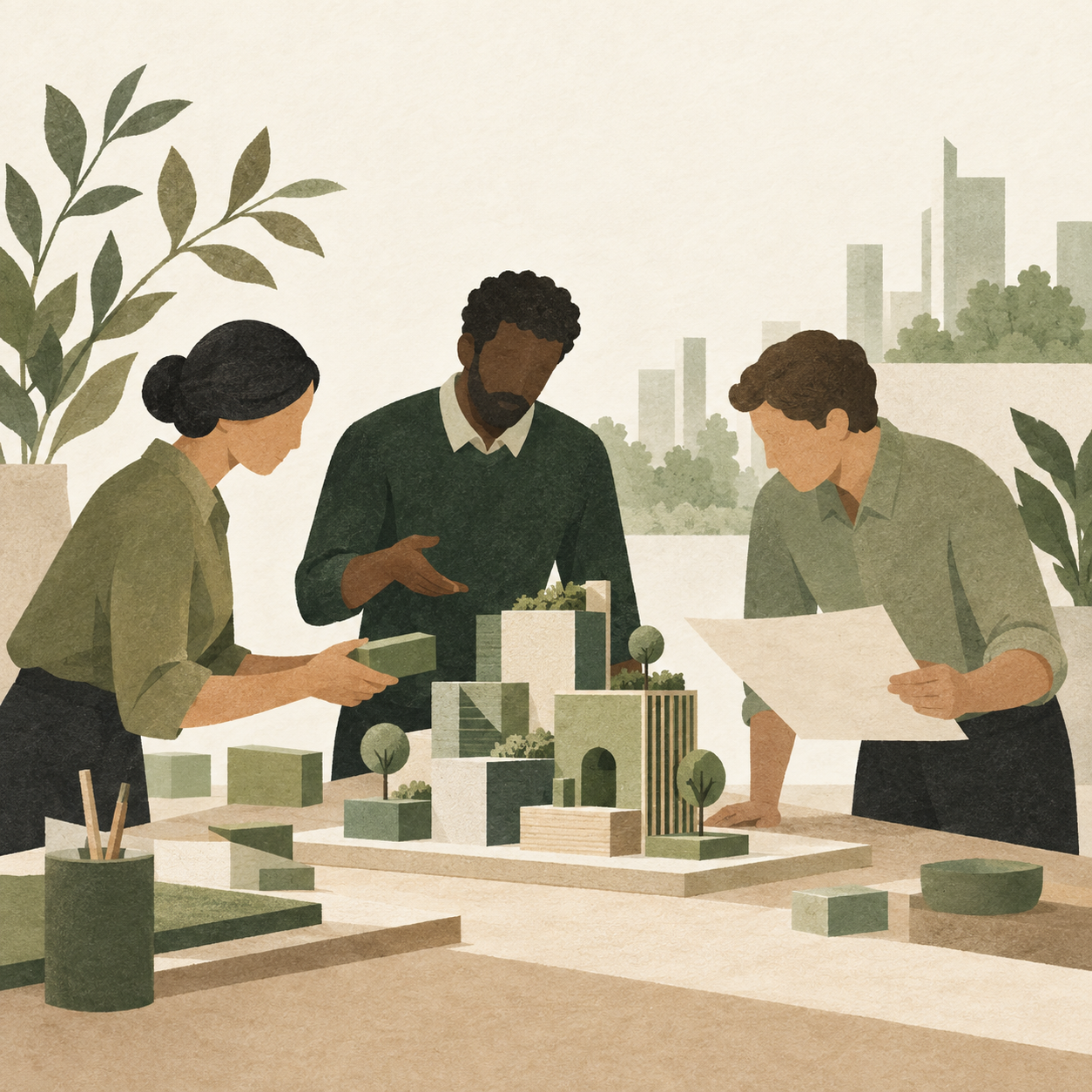 Concept illustration of collaborative technology partnerships